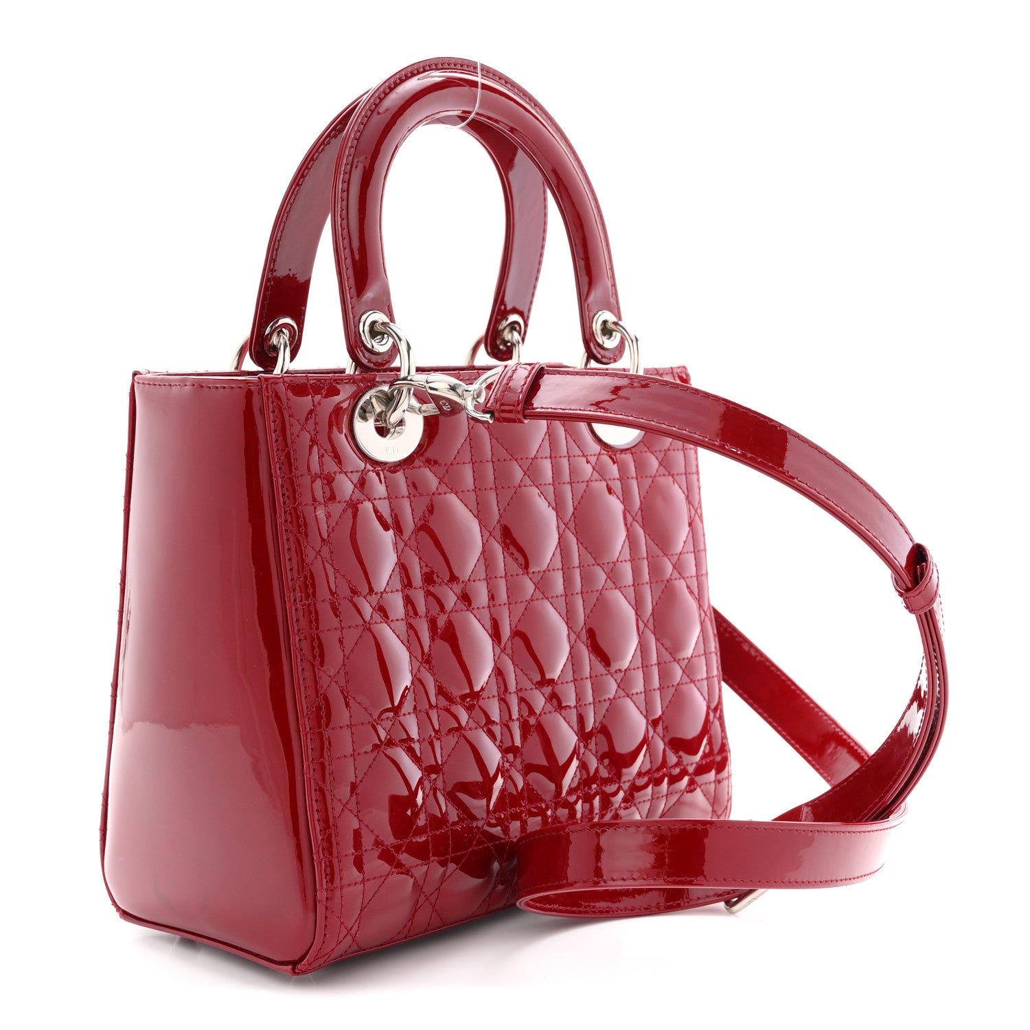 Christian Dior Patent Cannage Medium Lady Dior Red 3 of 13
