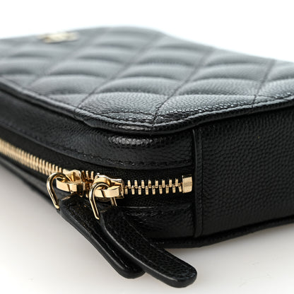 Chanel Caviar Quilted Phone Holder Wallet On Chain WOC Black 8 of 9