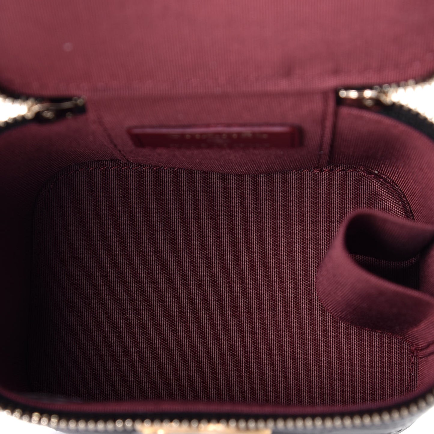 Calfskin Quilted Mini Perfect Fit Vanity Case With Chain Black