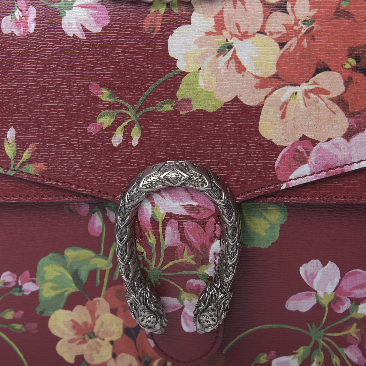Calfskin Blooms Print Medium Dionysus Shoulder Bag Romantic Cherry Multicolor