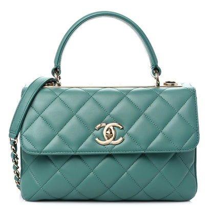Chanel Lambskin Quilted Small Trendy CC Flap Dual Handle Bag Light Green 1 of 27