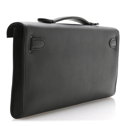 Hermes Swift Kelly Cut Clutch Pochette Black 3 of 8