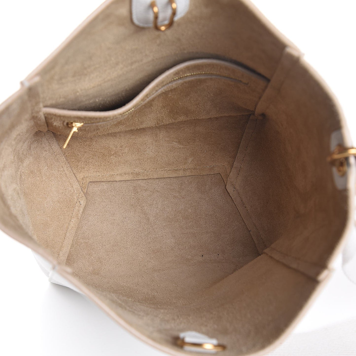 Soft Grained Calfskin Small Sangle Bucket Bag White