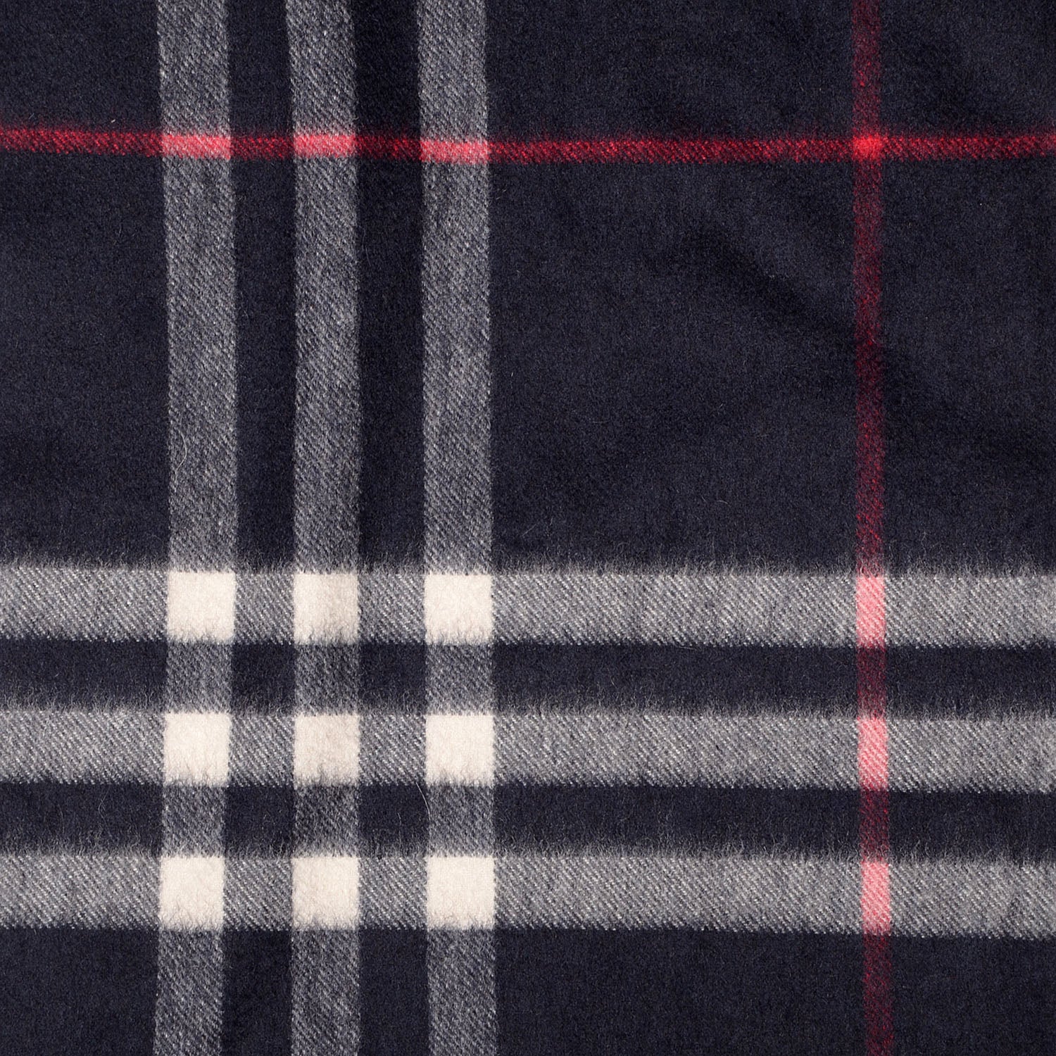 Burberry Cashmere Giant Check Fringe Scarf Navy 4 of 5