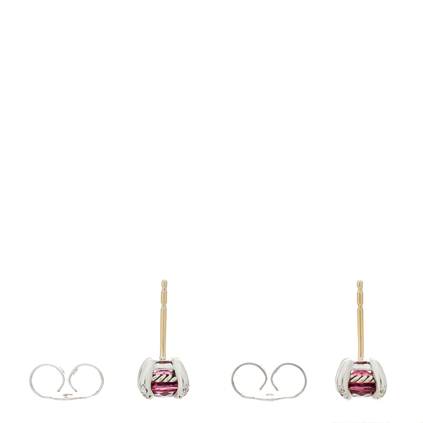 Sterling Silver Diamond Rhodolite Petite Chatelaine Earrings