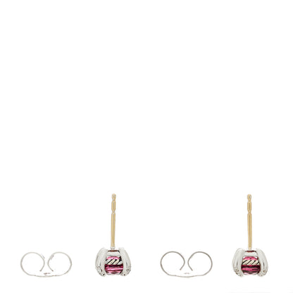 David Yurman Sterling Silver Diamond Rhodolite Petite Chatelaine Earrings 3 of 4