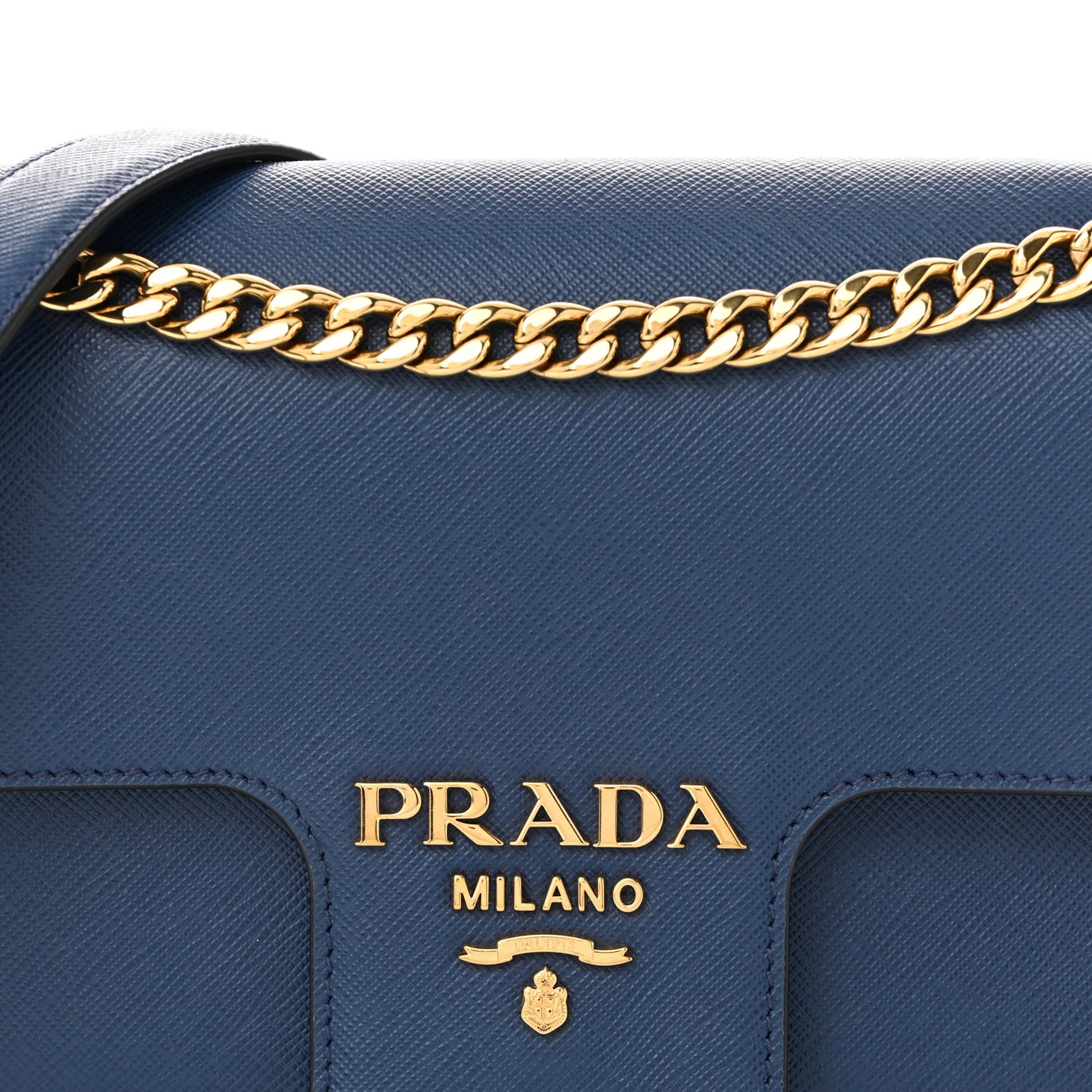 Saffiano Flap Shoulder Bag Bluette