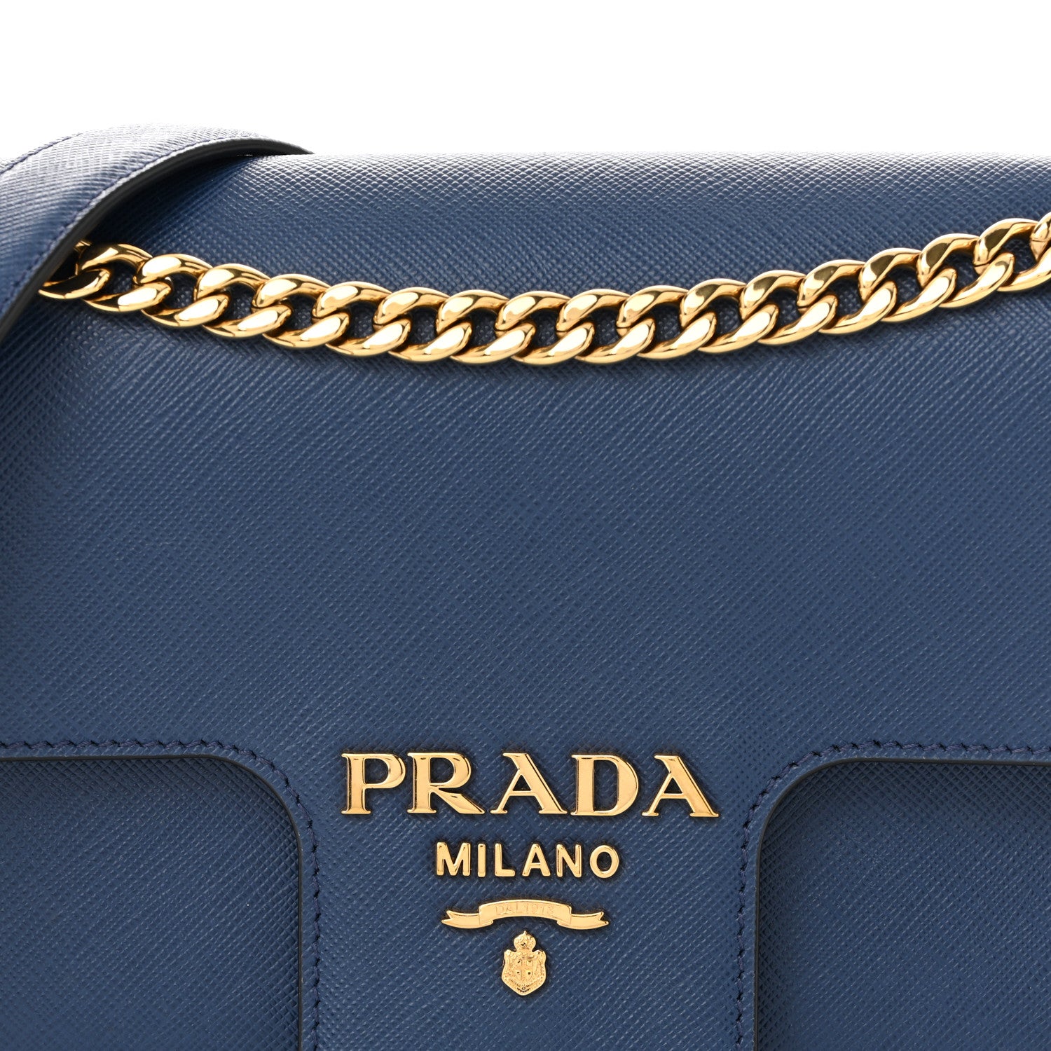 Prada Saffiano Flap Shoulder Bag Bluette 8 of 10