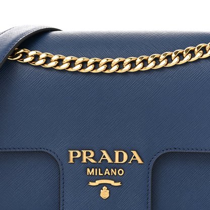 Prada Saffiano Flap Shoulder Bag Bluette 8 of 10