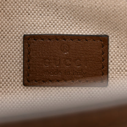 Gucci GG Supreme Monogram Azalea Calfskin Web Medium Horsebit 1955 Shoulder Bag Beige Ebony Brown Sugar 6 of 10