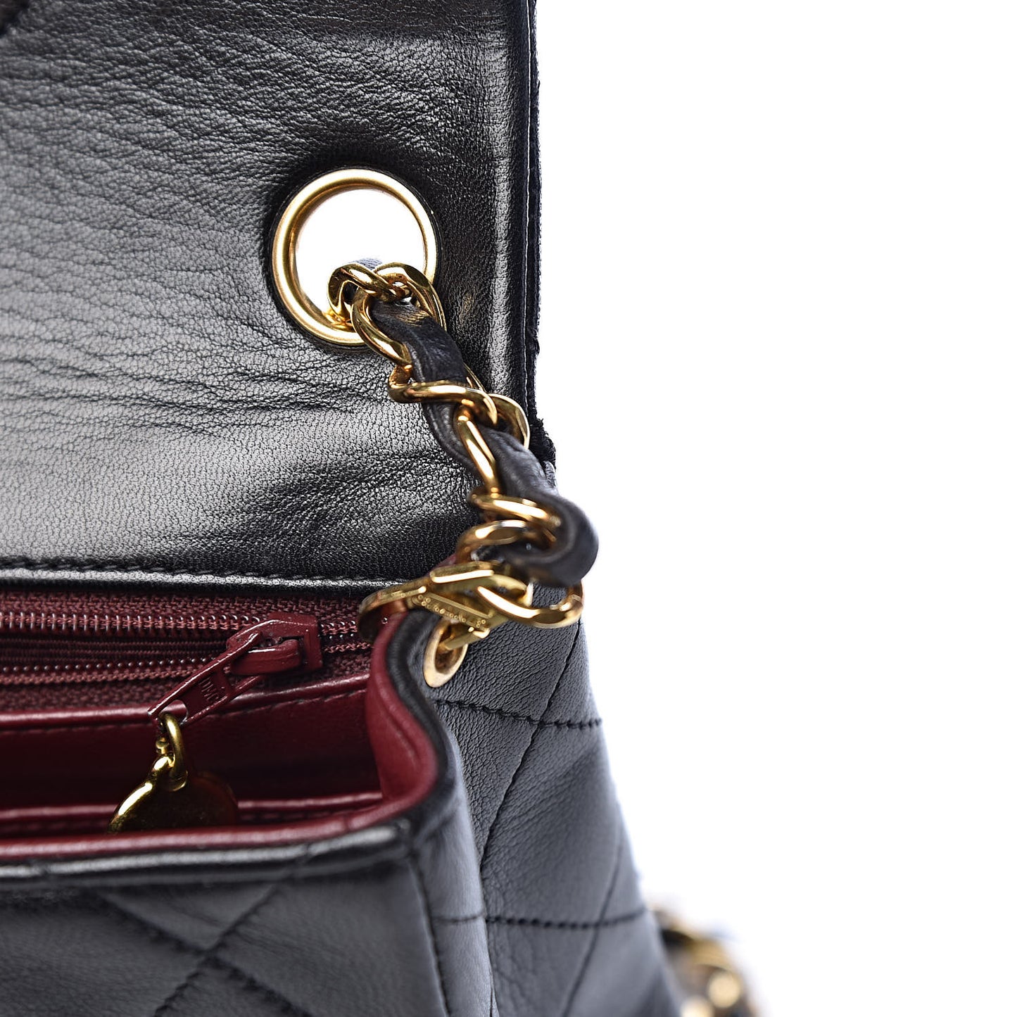 Lambskin Quilted Mini Square Flap Bag Black