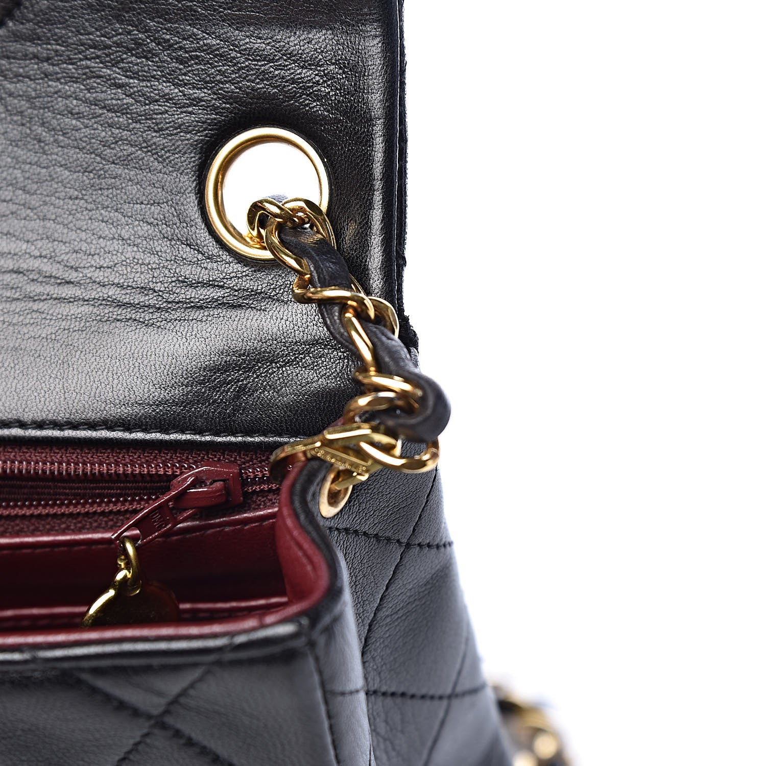 Chanel Lambskin Quilted Mini Square Flap Bag Black 8 of 13