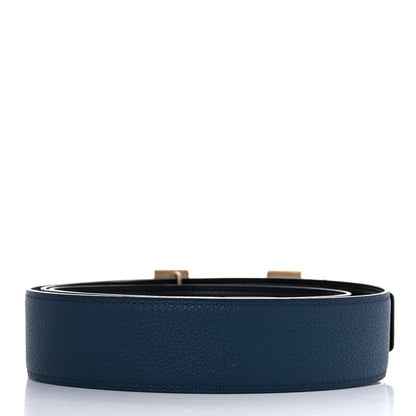 Hermes 135 Togo 38mm Constance H Belt 100 Black Bleu Ocean 2 of 6