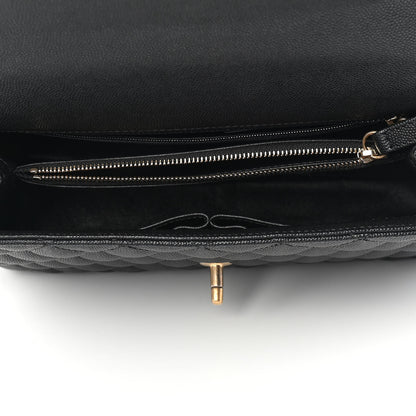 Chanel Caviar Lizard Quilted Small Coco Handle Flap Black 7 of 8