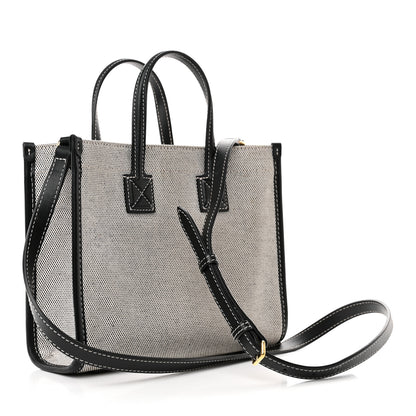 Burberry Canvas Smooth Calfskin Mini Two Tone Freya Tote Black 3 of 14