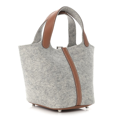 Hermes Feutre Swift Picotin Lock 18 PM Gris Clair Gold 3 of 11