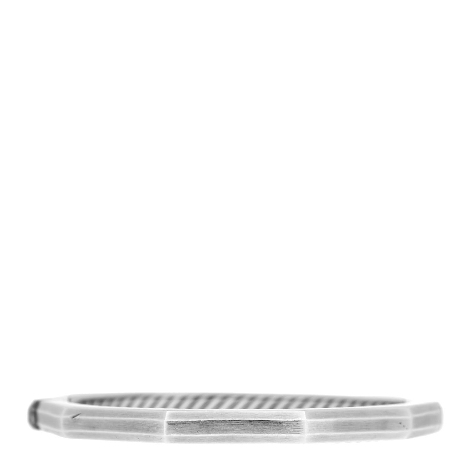 David Yurman Sterling Silver Diamond Stax Faceted Bangle Bracelet 3 of 7