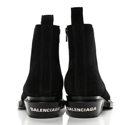 Balenciaga Suede Santiag Western Boots 35.5 Black 6 of 10