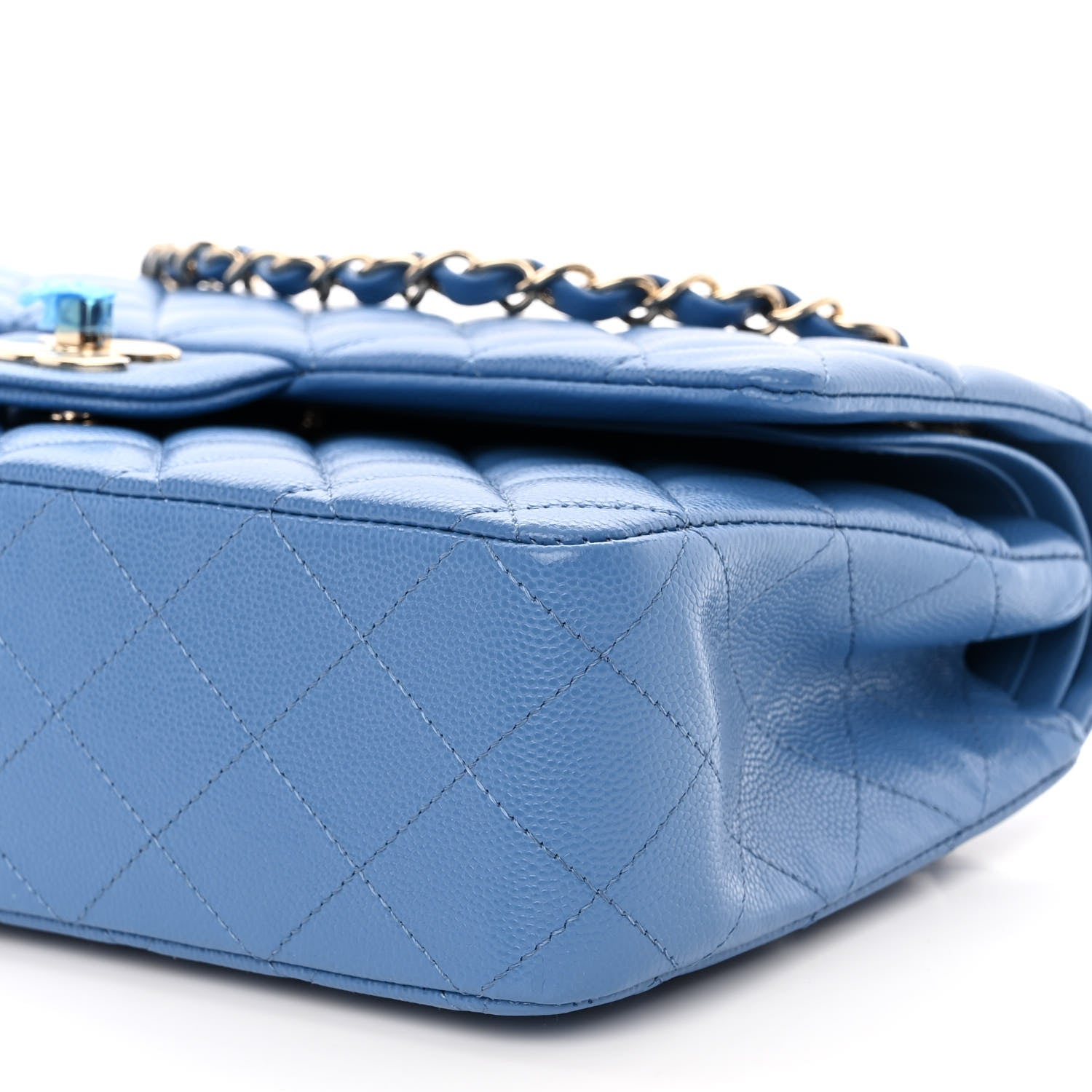 Chanel Caviar Quilted Medium Double Flap Blue 8 of 8