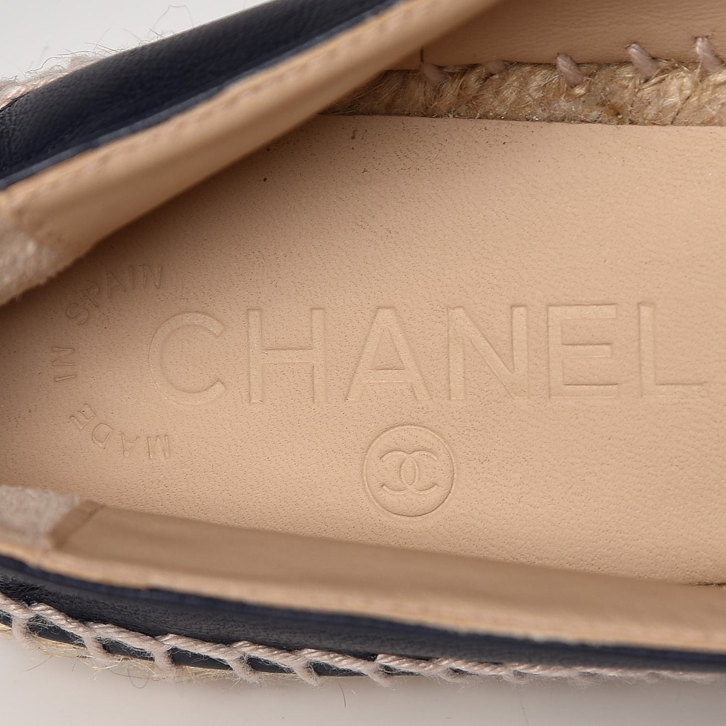 Lambskin CC Espadrilles 38 Navy Black
