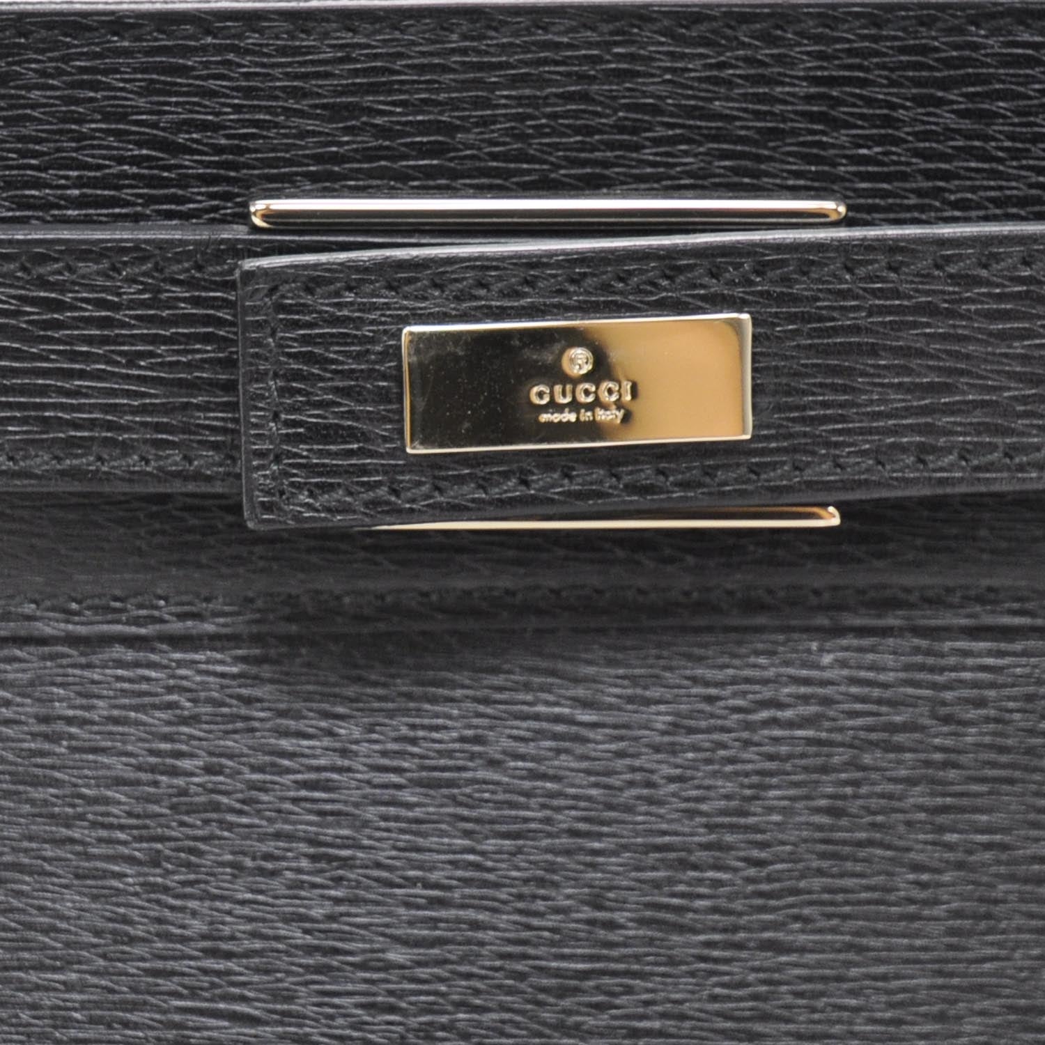 Gucci Leather Briefcase Work Bag Black 6 of 9
