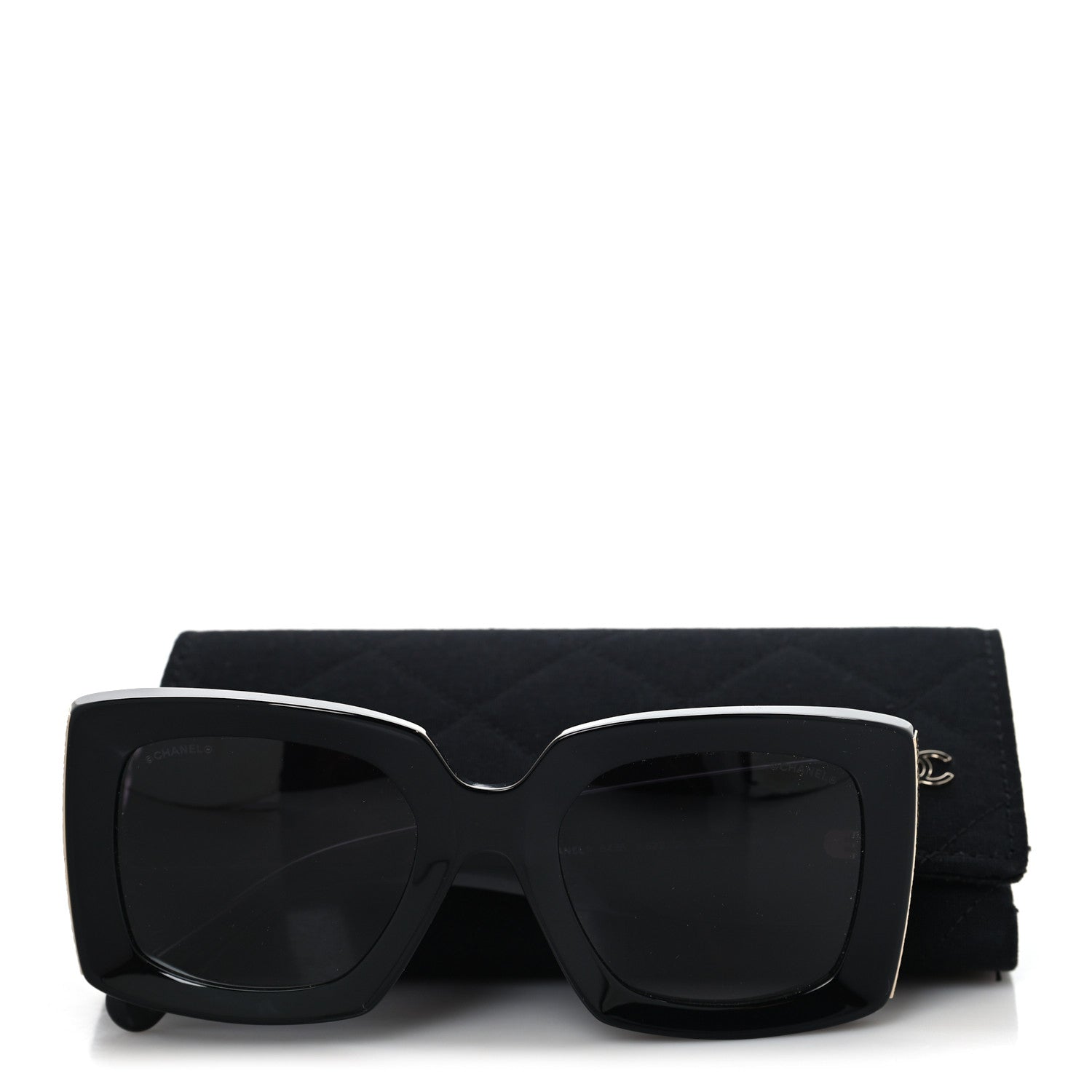 Chanel Acetate Rectangle Sunglasses 5435 Black 7 of 7