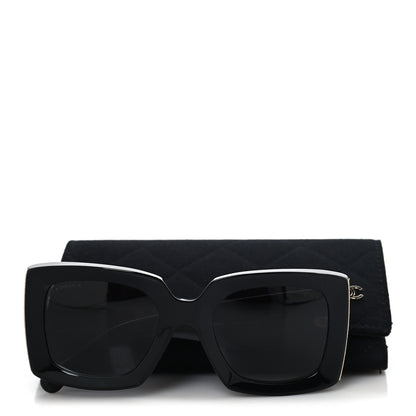 Chanel Acetate Rectangle Sunglasses 5435 Black 7 of 7
