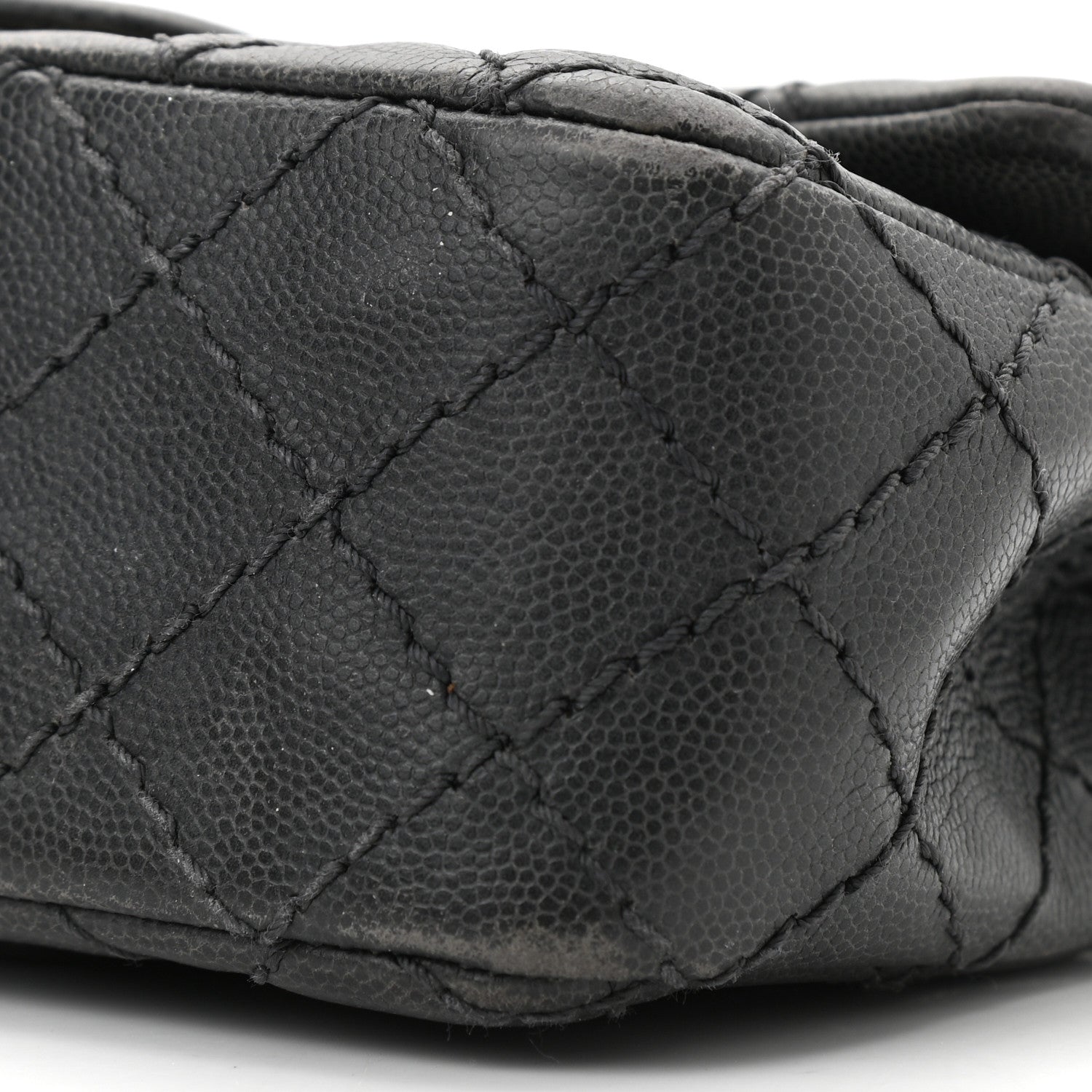 Chanel Washed Caviar Quilted Mini Rectangular Flap Charcoal 11 of 12