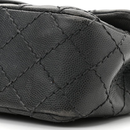 Chanel Washed Caviar Quilted Mini Rectangular Flap Charcoal 11 of 12