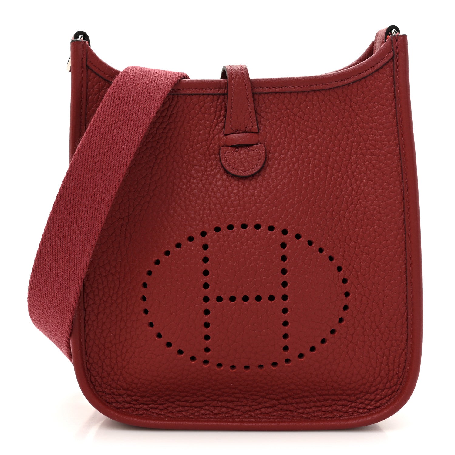 Hermes Taurillon Clemence Evelyne TPM Rouge H 1 of 11