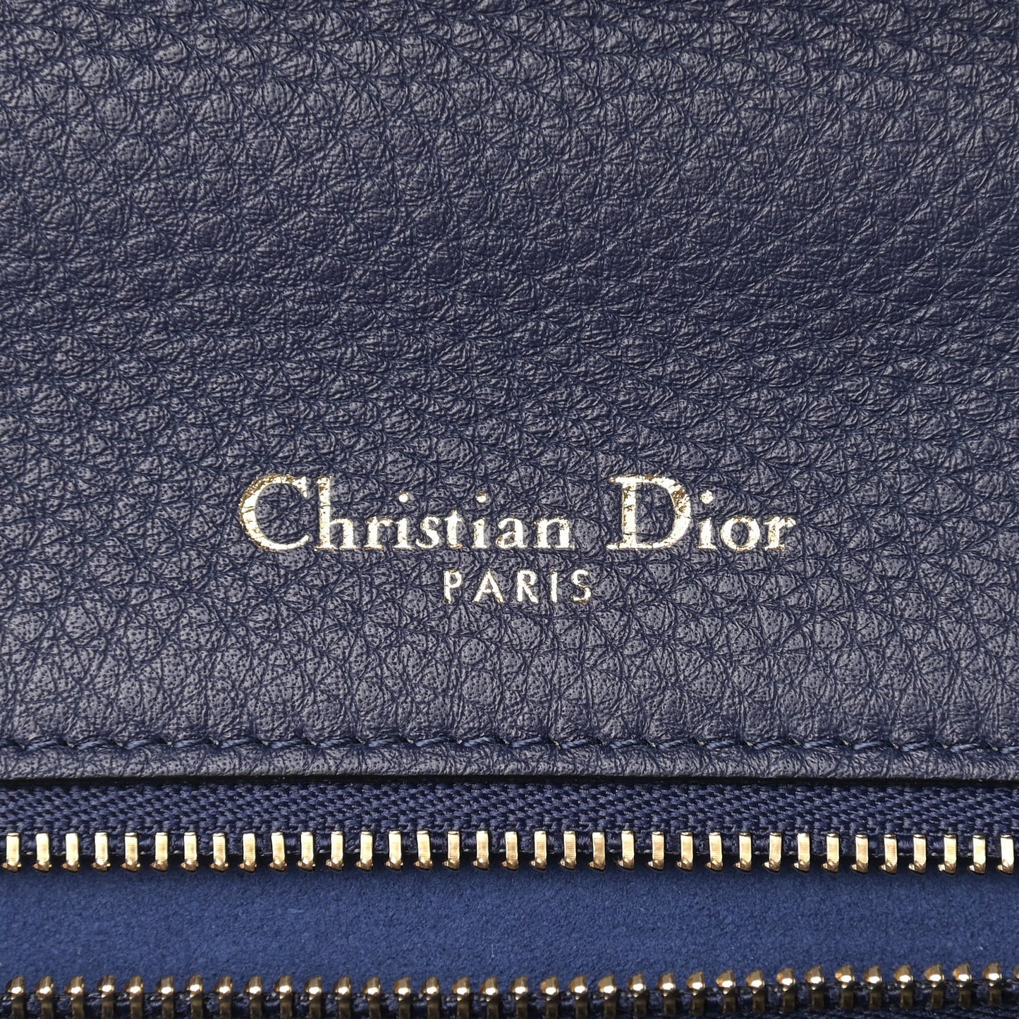 Grained Calfskin Medium Diorama Flap Bag Indigo Blue
