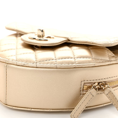 Chanel Metallic Lambskin Quilted CC In Love Heart Bag Gold 10 of 10