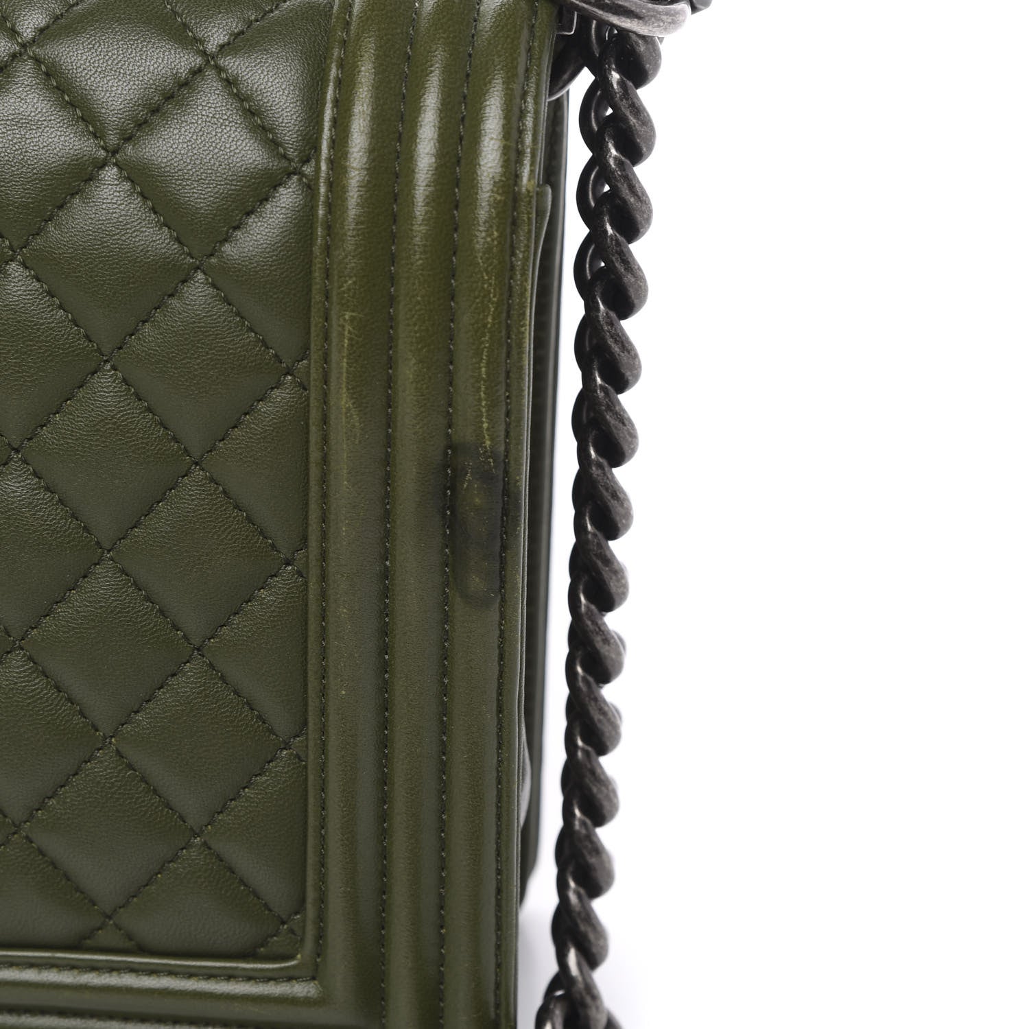 Chanel Lambskin Quilted New Medium Boy Flap Dark Green 8 of 21