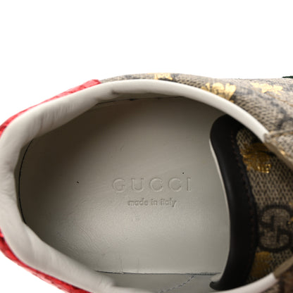 Gucci GG Supreme Monogram Bees Ayers Web Womens Ace Sneakers 37 Beige Oro Green Red 8 of 10