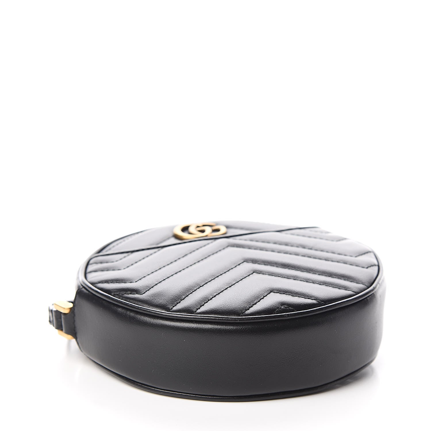 Gucci Calfskin Matelasse GG Marmont Round Wrist Wallet Black 4 of 9