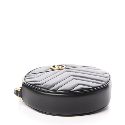 Gucci Calfskin Matelasse GG Marmont Round Wrist Wallet Black 4 of 9