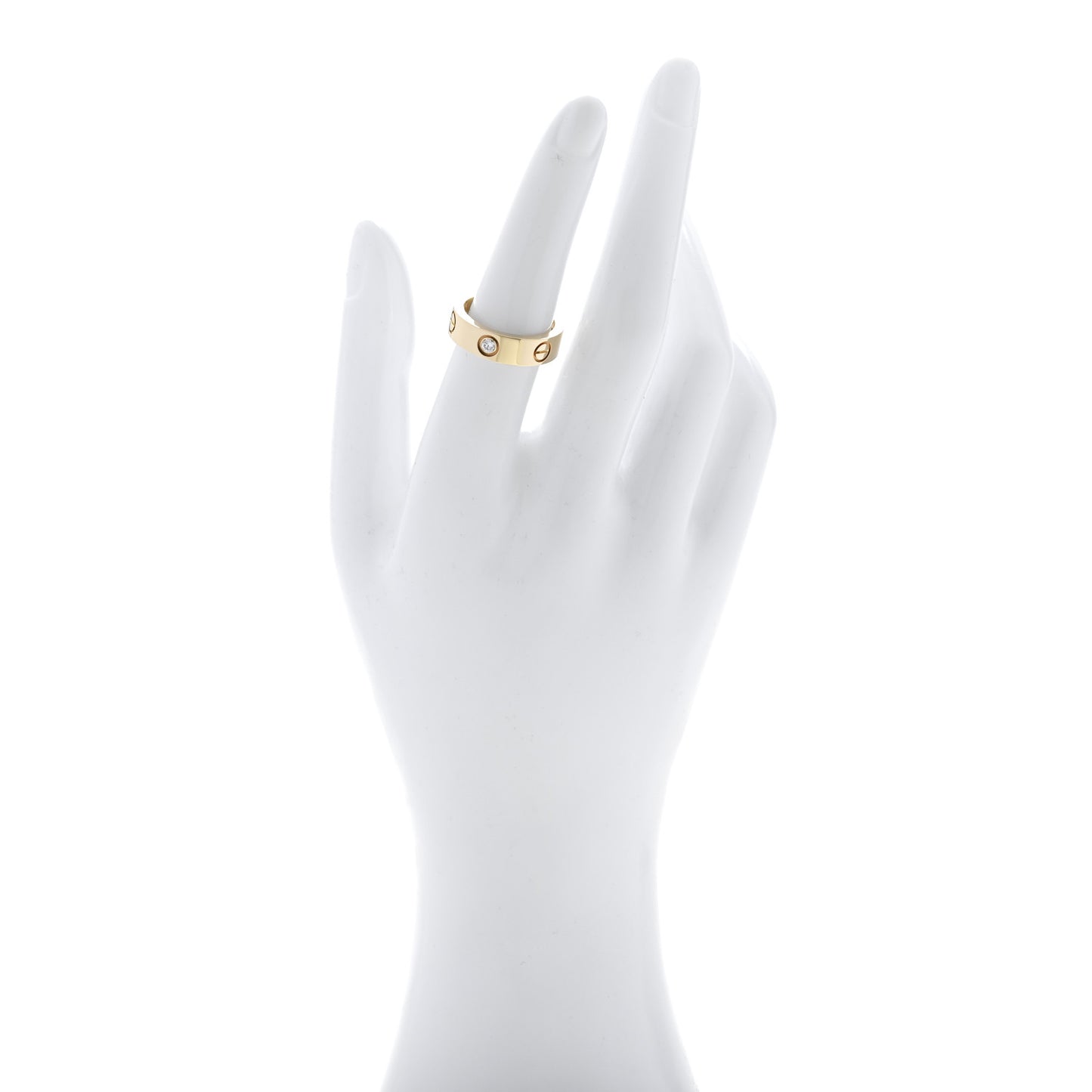 18K Yellow Gold 3 Diamond 5.5mm LOVE Ring 53 6.5