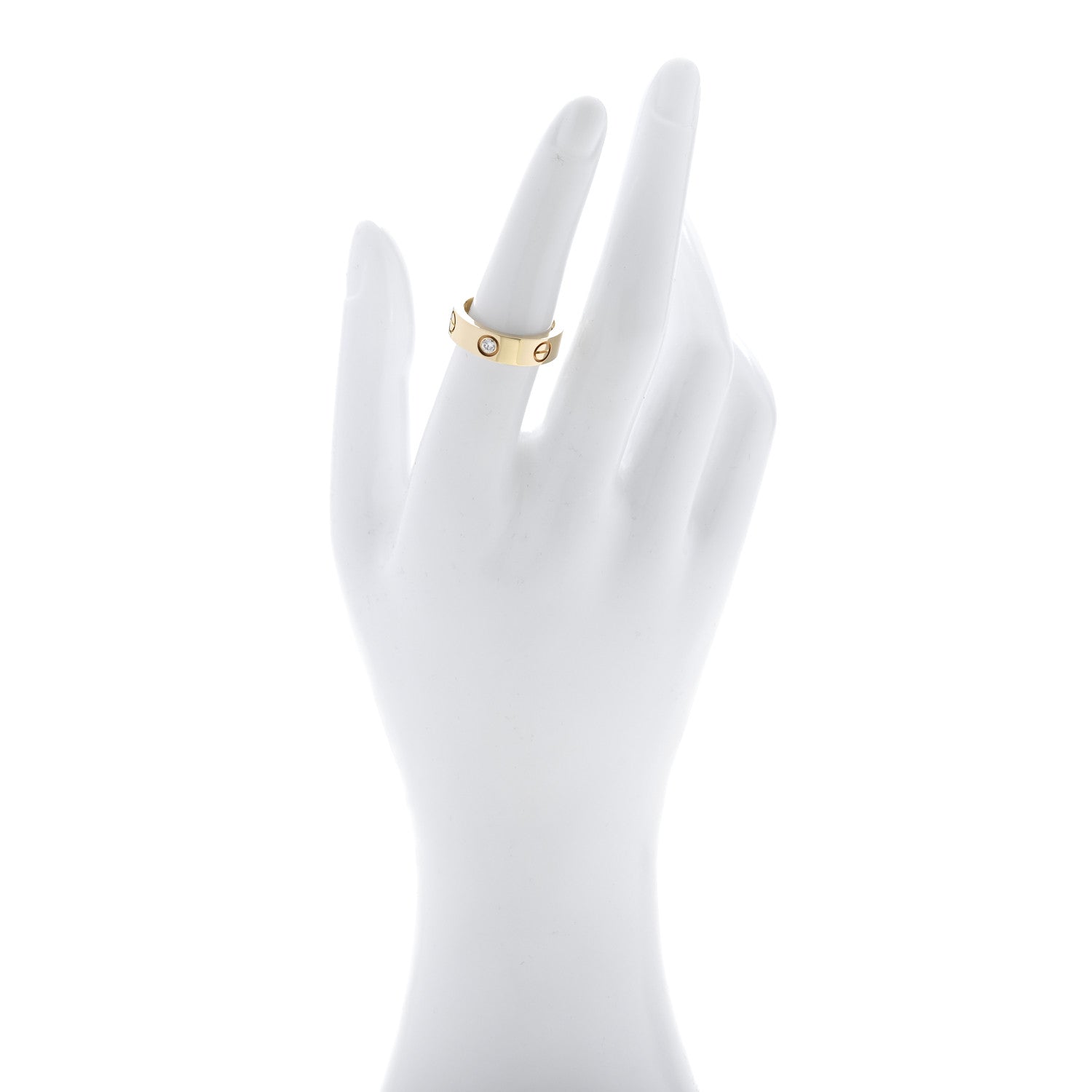 Cartier 18K Yellow Gold 3 Diamond 5.5mm LOVE Ring 53 6.5 2 of 4