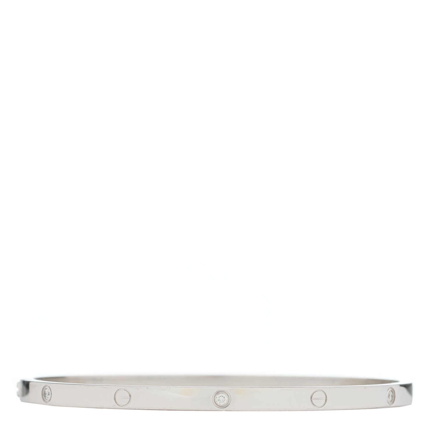 Cartier 18K White Gold 6 Diamond Small LOVE Bracelet 18 2 of 7