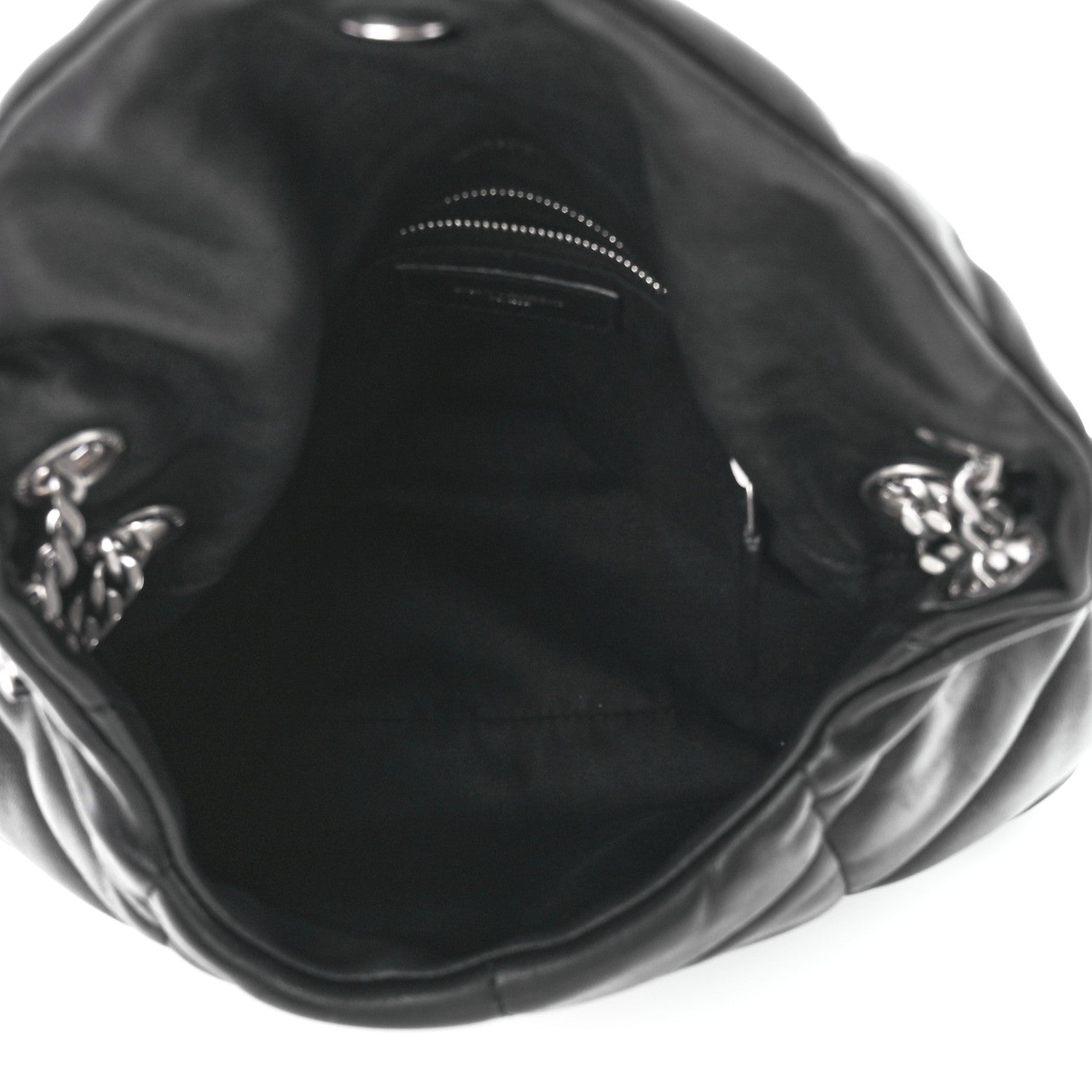 Saint Laurent Lambskin Quilted Small Loulou Puffer Monogram Chain Satchel Black 5 of 12