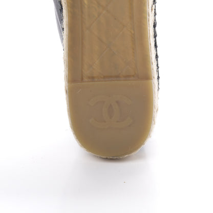 Chanel Lambskin Quilted CC Espadrilles 38 Black 8 of 9