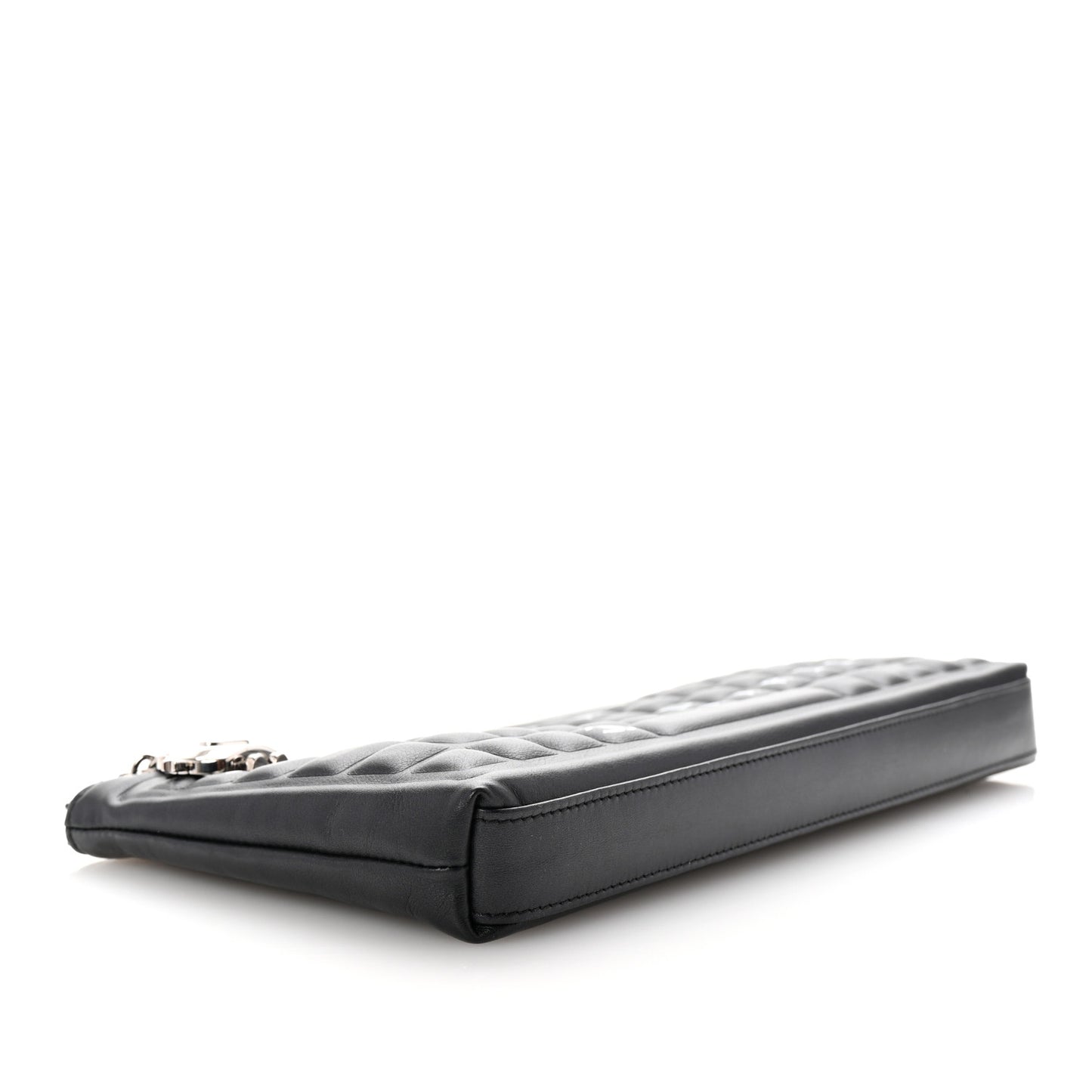 Metallic Calfskin Keyboard Pouch Black