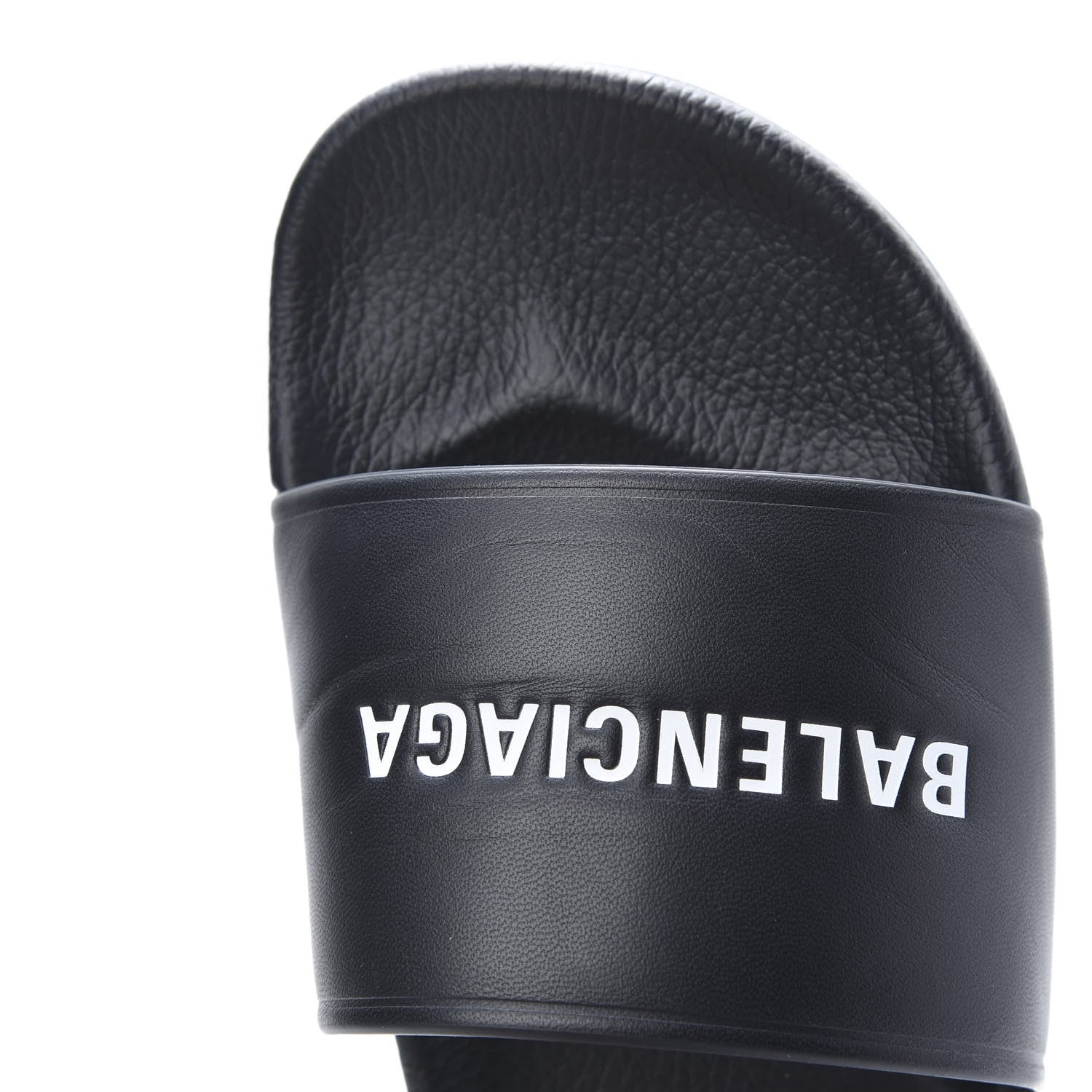 Balenciaga Nappa Logo Pool Slide Sandals 42 Black White 8 of 10