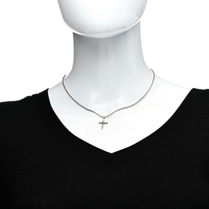 David Yurman Sterling Silver Diamond Cable Classics Cross Necklace 2 of 4