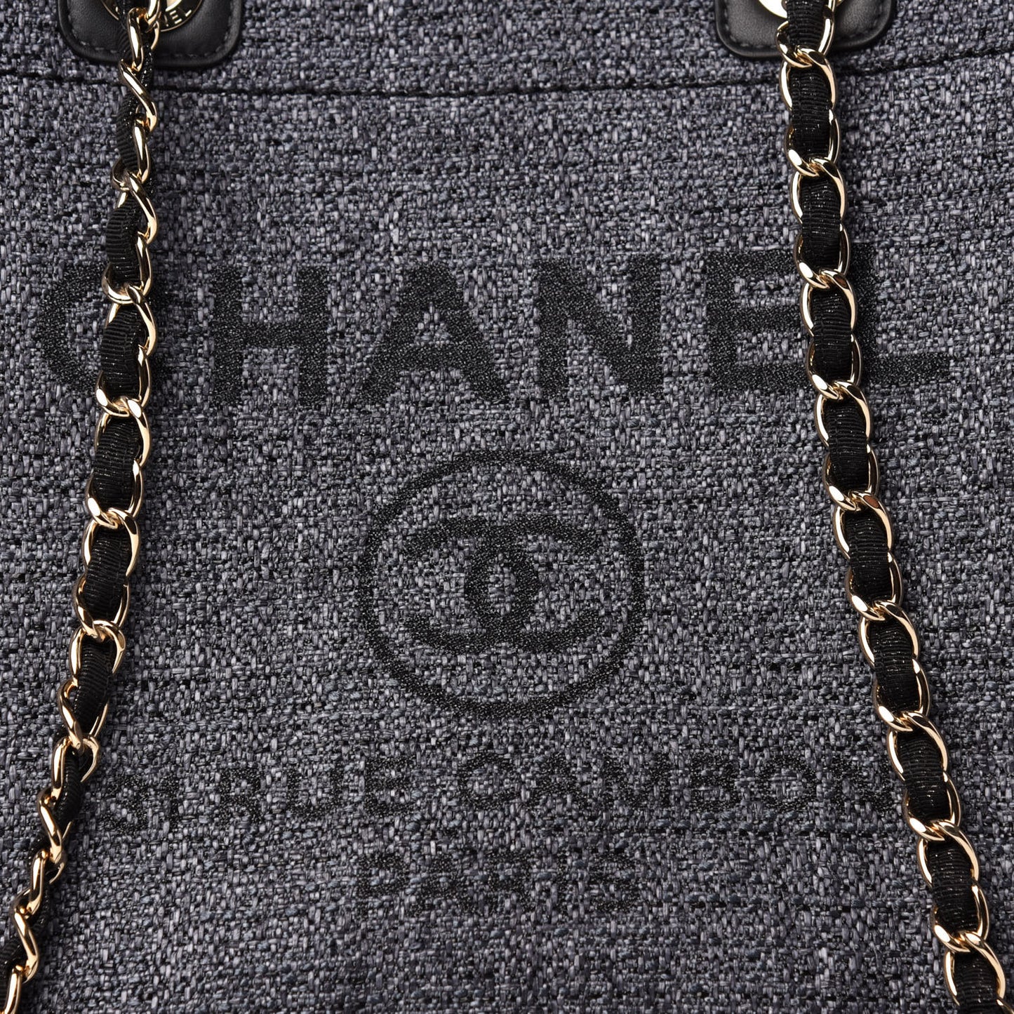 Lurex Boucle Medium Deauville Tote Black