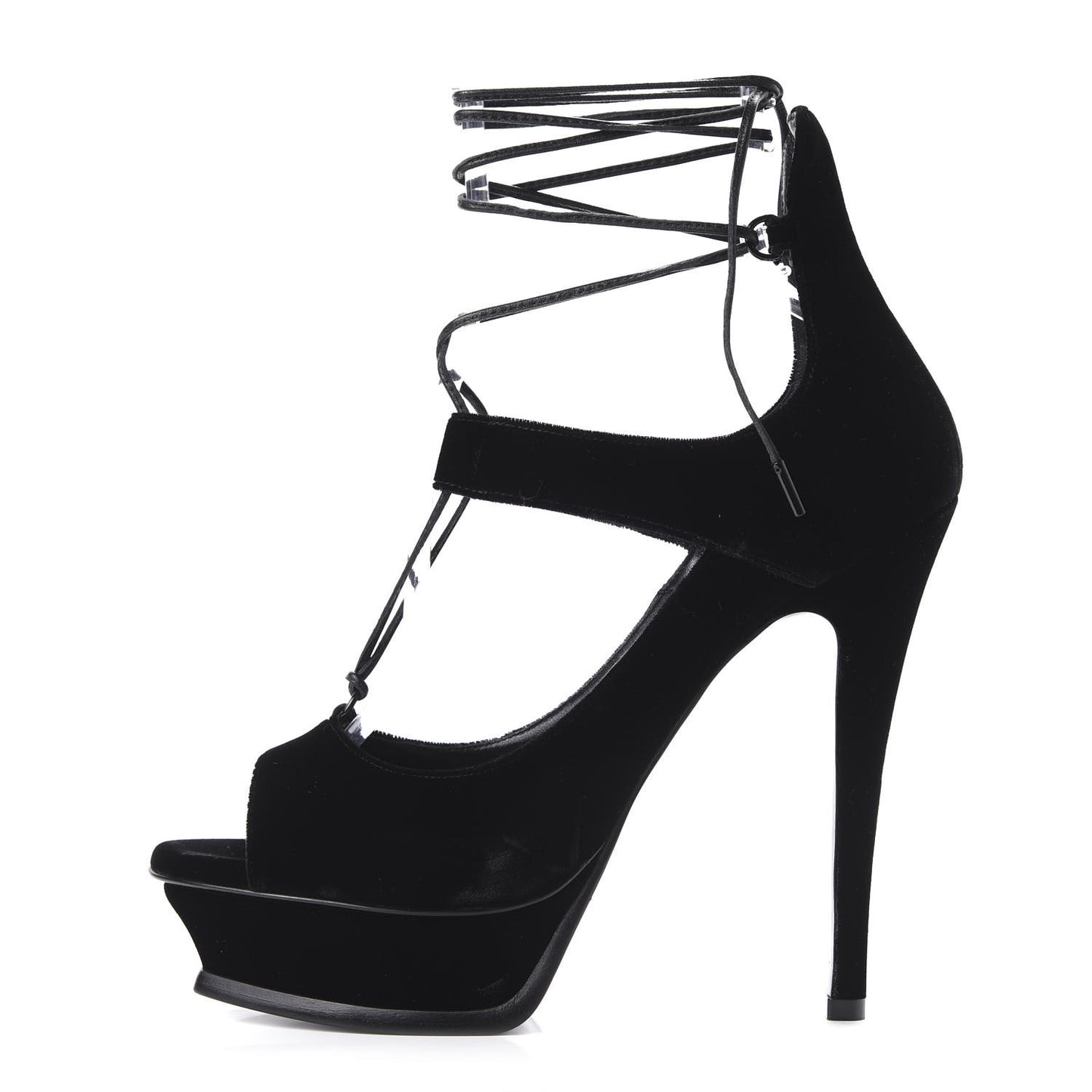 Velluto Master Lace Up Tribute 105 Platform Sandals 39.5 Black