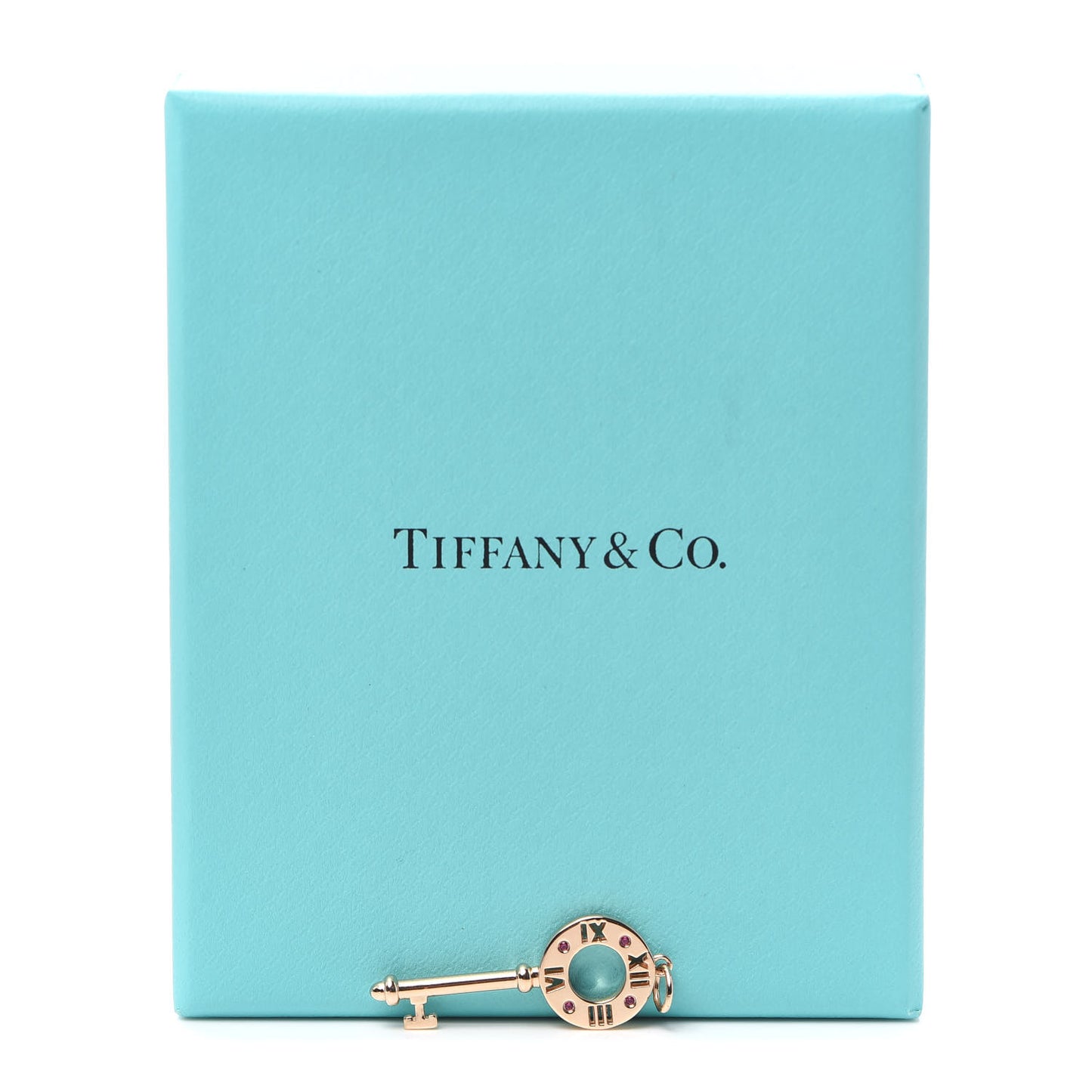 18K Rose Gold Ruby Atlas Pierced Key Pendant