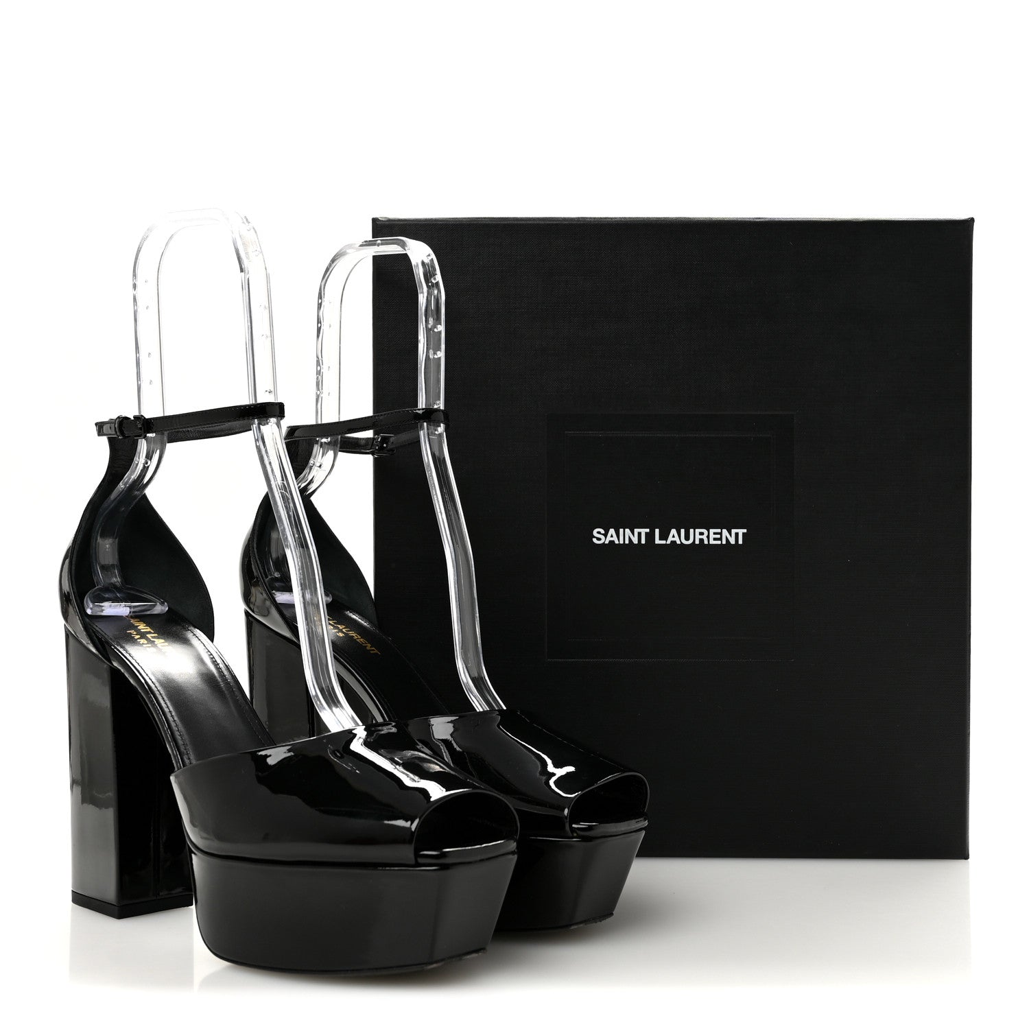 Saint Laurent Patent Farrah 80 Platform Sandals 40 Black 10 of 10