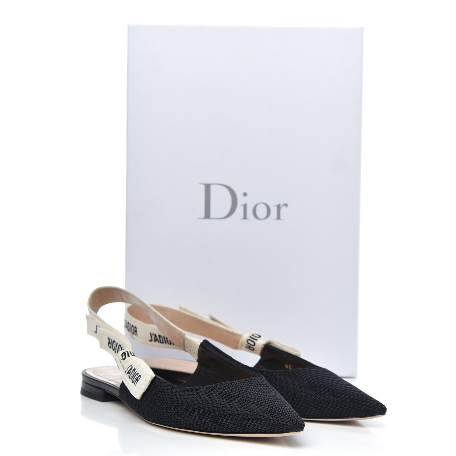 Christian Dior Technical Canvas Ribbon J'Adior Slingback Ballet Flats 37 Black 10 of 10