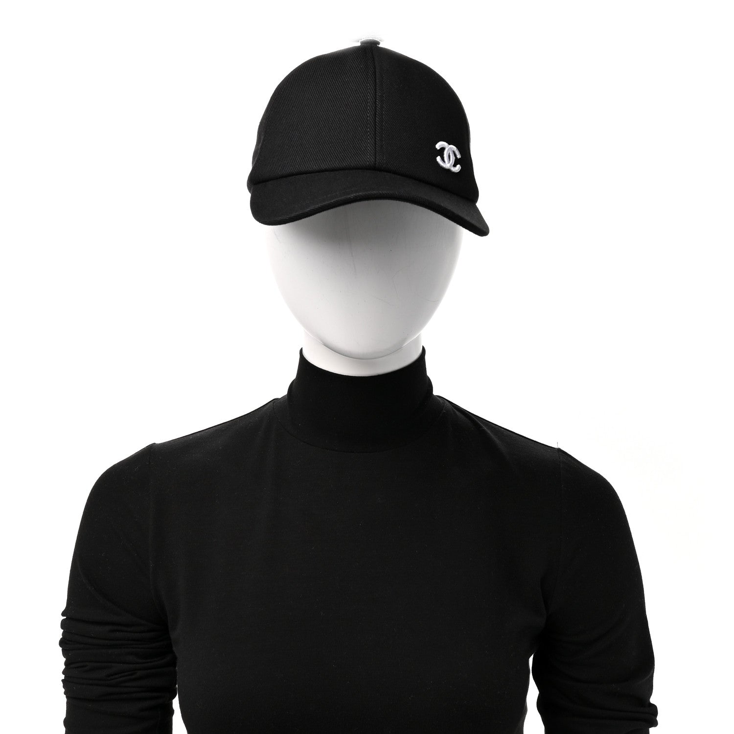 Chanel Cotton CC Cap Hat Black White 2 of 8